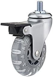 donanım 27583020502 modern Transparent Beyaz/Gri sap mobilya Caster tekerlek ile döner mafsal, fren – 2 15/40,6 cm çap