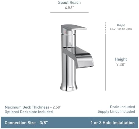 6702 -Arc -Handle Bathroom with Drain Assembly, Chrome