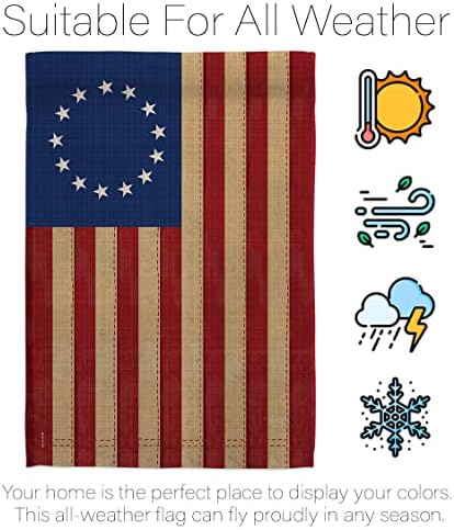 Alternative view of Breeze - Betsy Ross Americana - Günlük Tarihi İzlenimler Dekoratif Dikey Ev Bayrağı 71 cm x 101 cm ABD'de Basılmıştır
