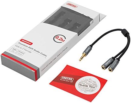 Unitek Y-C956ABK mini soket, 3,5 mm (M) - 2 x 3,5 mm (F) siyah
