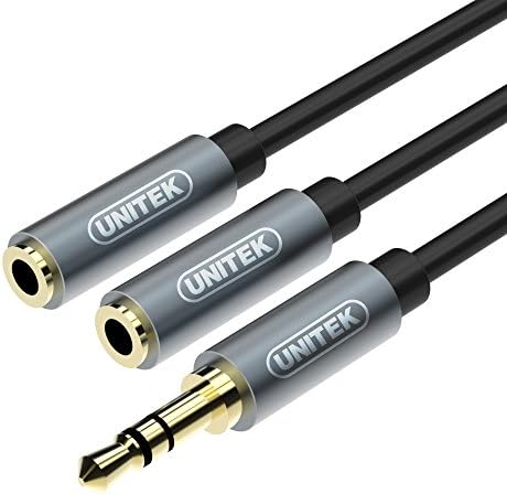 Alternative view of Unitek Y-C956ABK mini soket, 3,5 mm (M) - 2 x 3,5 mm (F) siyah