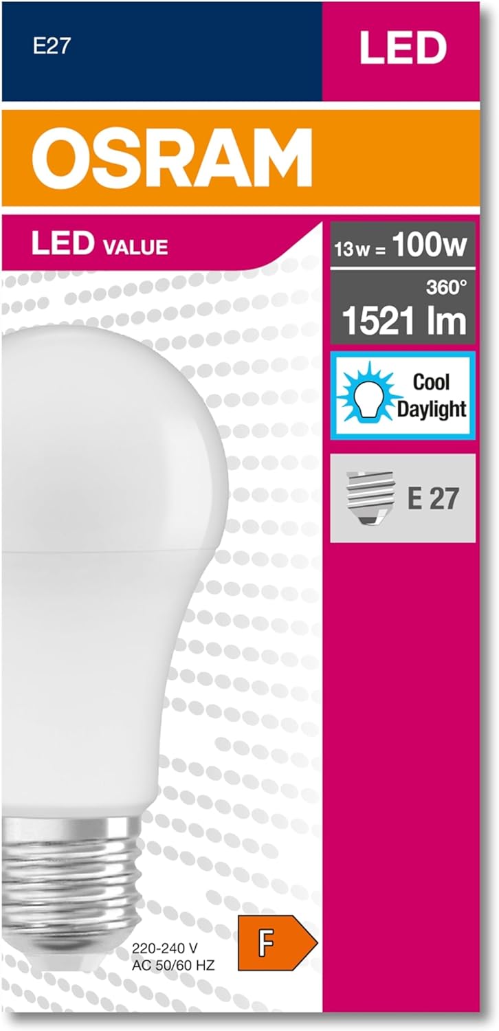 Alternative view of 4052899971042 Led Cla 100 13 W 1521 Lümen 6500 Kelvin Beyaz Işık E27 Duy Ampul, 12x6x6 Cm