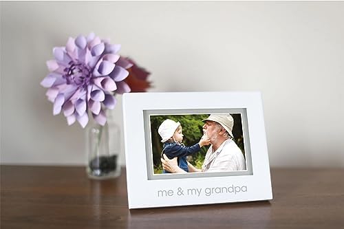 Me and My Grandpa Sentiment Bebek Resim Çerçevesi, Bebek Hatırası Fotoğraf Çerçevesi, Cinsiyetsiz Bebek Kreş Dekoru, Büyükanne ve Büyükbaba Hediyesi, Beyaz
