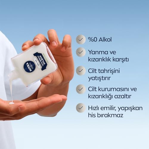 MEN Erkek HassasTıraş Sonrası Balsam Hassas 100 ml,E Vitamini,ProVitamin B5,Alkolsüz Formül,Hassas Ciltler için Rahatlatıcı Tıraş Sonrası Bakım