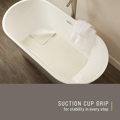 Commercial Products - 1982729 Safti-Grip Banyo Paspası, 91,44 cm x 45,72 cm, Beyaz, Kaymaz Küvet için