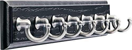 pirinç FBKEYT7-BSE-R 34,3 cm Anahtar ray ile 7 Haken Siyah & saten nikel, FBKEYT7-BSE-R