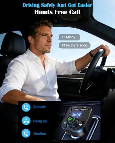 LIHAN X8 Bluetooth Araç Kiti | FM Transmitter & Çift USB Şarj Cihazı | Kablosuz Müzik