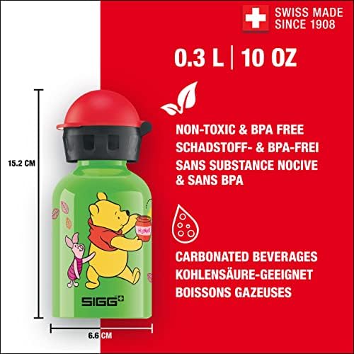 the Pooh Çocuk İçecek Şişesi (0,3 L), Zararlı Madde İçermeyen, Sızdırmaz Kapaklı Çocuk Şişesi, Tüy Giderek Hafif Alüminyum İçecek Şiş