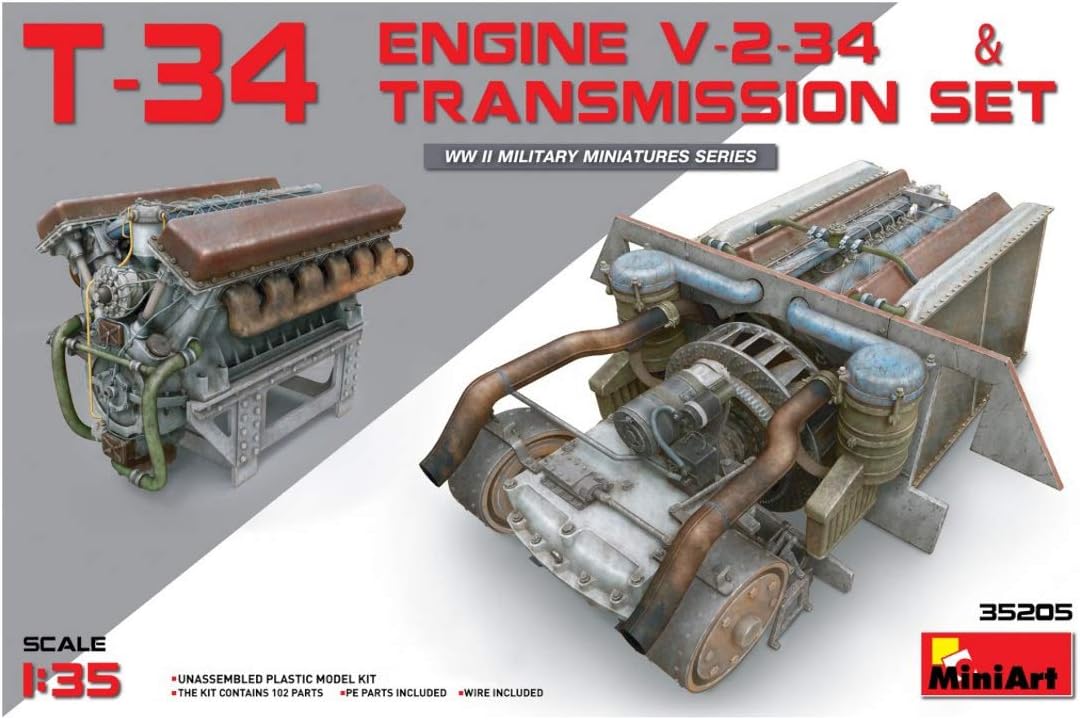 Miniart 35205 – Modellbauzubehoer T-34 Engine ve iletim set