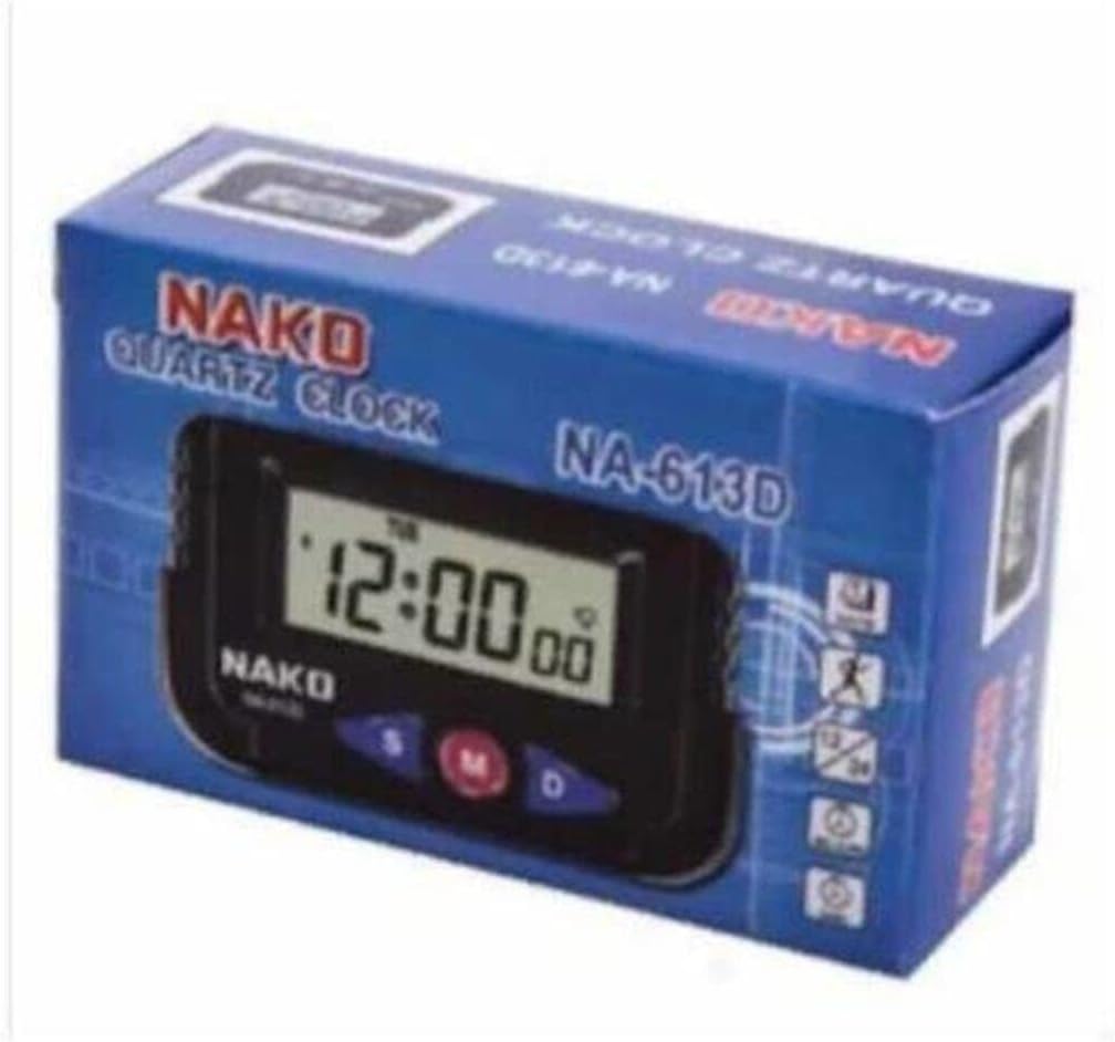 NAKO Mini Saat - Dijital Masa Saati - Araç Saati Alarm Kronometre - Mini