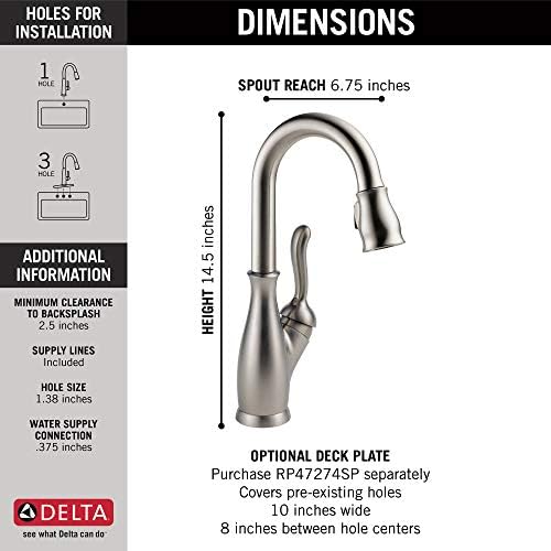 (Stainless) - 9678-SP-DST Leland single Handle bar/Prep, Spotshield Stainless