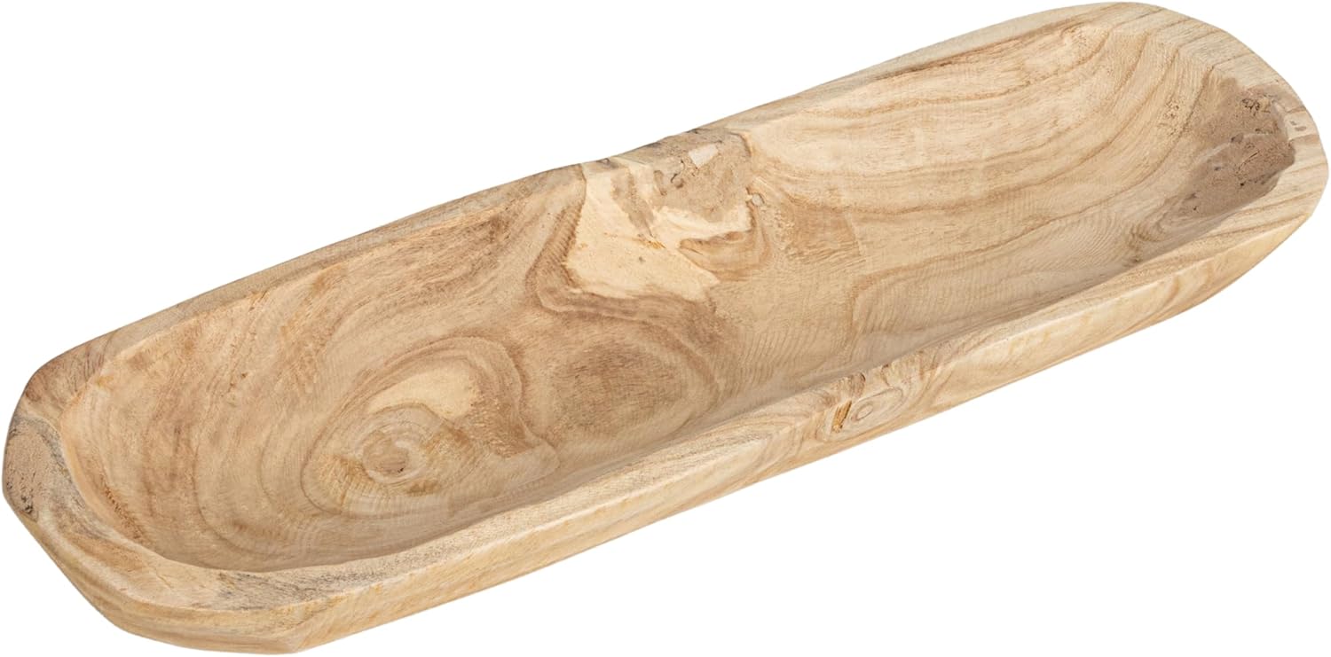 Alternative view of beeinflußt da5397 Pure Deko Paulownia Holz Rechteck Schüssel