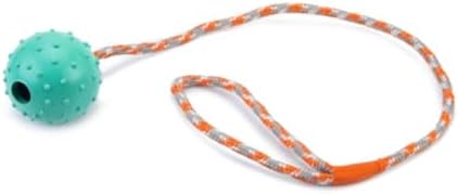 Köpek Oyuncağı İpli Top, Kauçuk, Mavi, 60cm