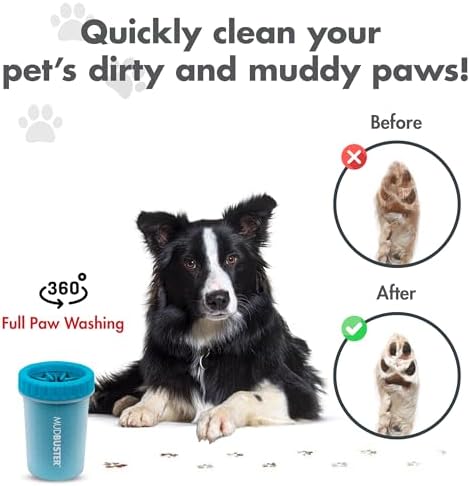 Dexas MudBuster Taşınabilir Köpek Kedi Pati Temizleyici, Medium,Mavi