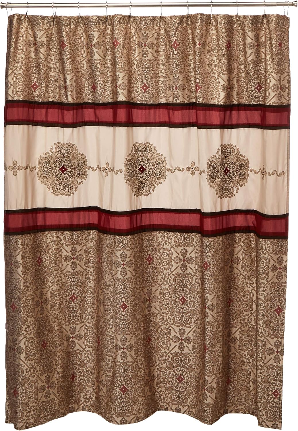 Alternative view of Donovan Bestickt Vorhang für die Dusche rot 182,9 x 182,9 cm