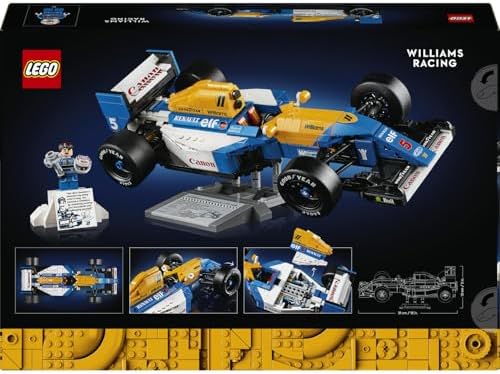 Williams FW14B ve Nigel Mansell 10353 – Yetişkinler için Sürücü Figürü, Kupa ve Sergileme Standı İçeren Model Yapım Seti – Kadınlar ve Erkekler için Hediye Fikri (797 Parça)