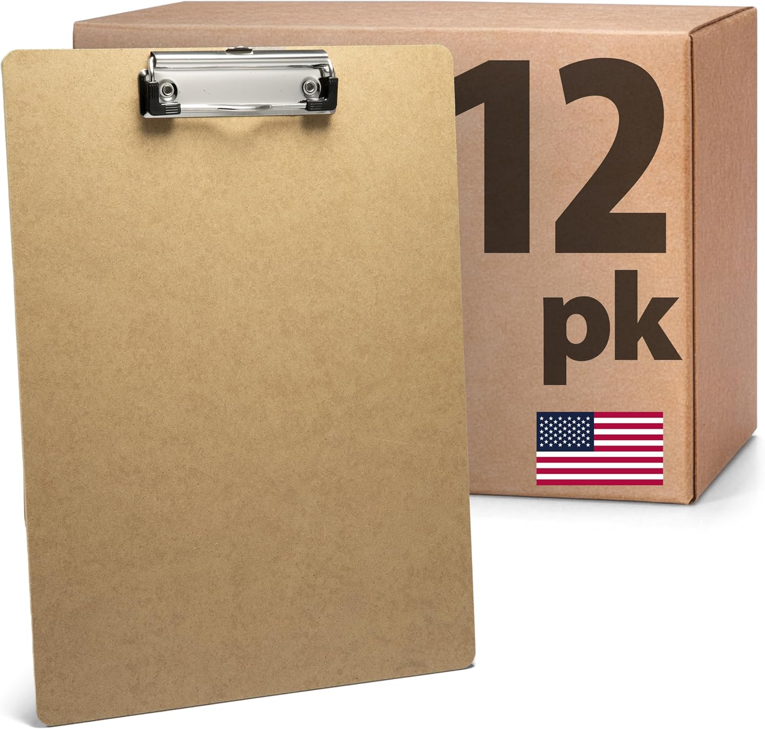 Harf Boyutu Ahşap Klips, Düşük Profil Klipsi, 12'li Paket Klips, Kahverengi (83812)