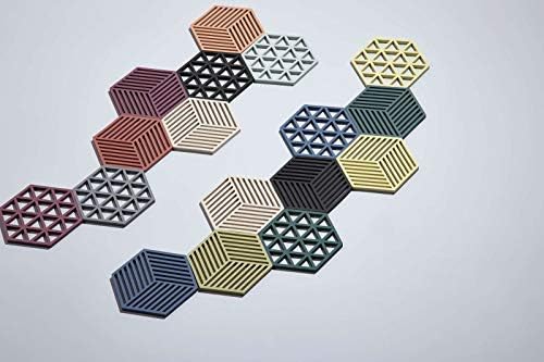 Üçgen altlık, 250 °C'ye kadar ısıya dayanıklı, silikon altlık, tencere ve tavalar için dekoratif altlık, bulaşık makinesinde yıkanabilir, 16 x 14 cm, gri (soğuk gri)