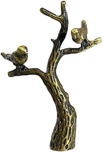 Alternative view of Designs F-5029AB Ağaçtaki Küçük Kuşlar Lamba Tepesi, 19,4 cm, Antik Pirinç