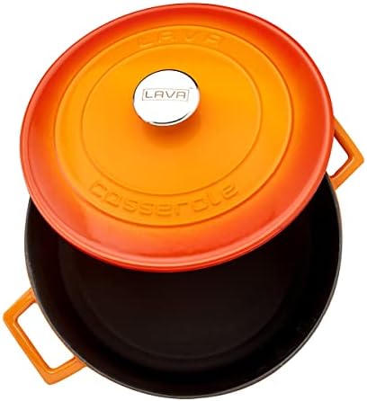 Metal Döküm Yuvarlak Tencere, 28 Cm, Turuncu