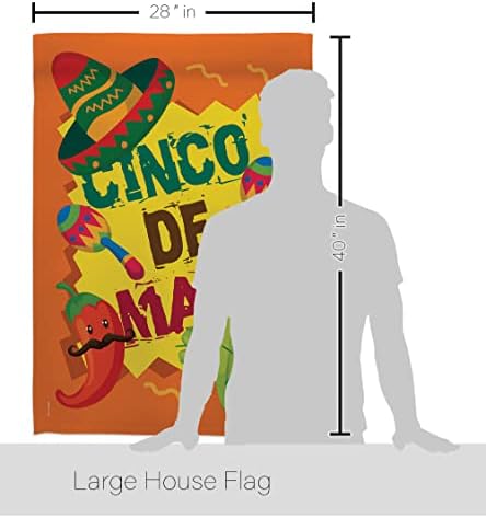 Alternative view of Cinco de Mayo Ev Bayrağı - Yaz Meksika Fiesta Parti Kaktüs PinataAçık Hava Yaz Güneşli - Dekorasyon Afişi Küçük Bahçe Avlu Hediyesi Çift Taraflı ABD'de Üretilmiştir 28 X 40
