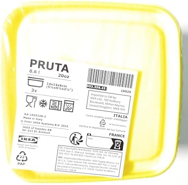 PRUTA saklama kabı, sarı 3 lü set