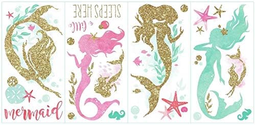 Alternative view of RMK3562SCS Mermaid Peel and Stick Duvar Çıkartmaları Glitter ile