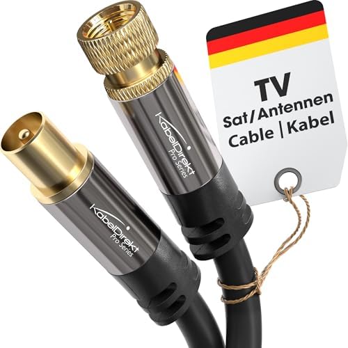 Alternative view of – SAT/TV kablosu – 2m (75 Ohm, F-fiş > koaksiyel fiş, TV, HDTV, radyo, DVB-T2, DVB-C, DVB-S, DVB-S2 için uygun koaksiyel kablo)