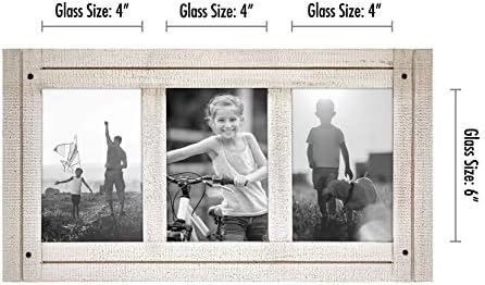 10x15 cm üçlü fotoğraf çerçevesi, cilalı kristal berraklığında cam, Hampton koleksiyonu, titrek kavak beyazı ahşap kolaj fotoğraf çerçevesi masaüstü ve duvar sergilemesi için
