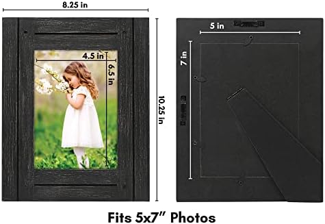 Alternative view of 5x7 Rustik Resim Çerçevesi Kömür Siyahı Dokulu Ahşap ve Cilalı Camlı - Duvar ve Masaüstü için Yatay ve Dikey Biçimler
