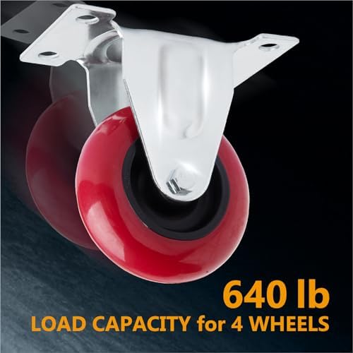 POWERTEC Sabit Tekerlek, 7.5 cm Çap, 295 kg Yük Kapasitesi, Sert Kauçuk, Mobilya ve Tezgah için