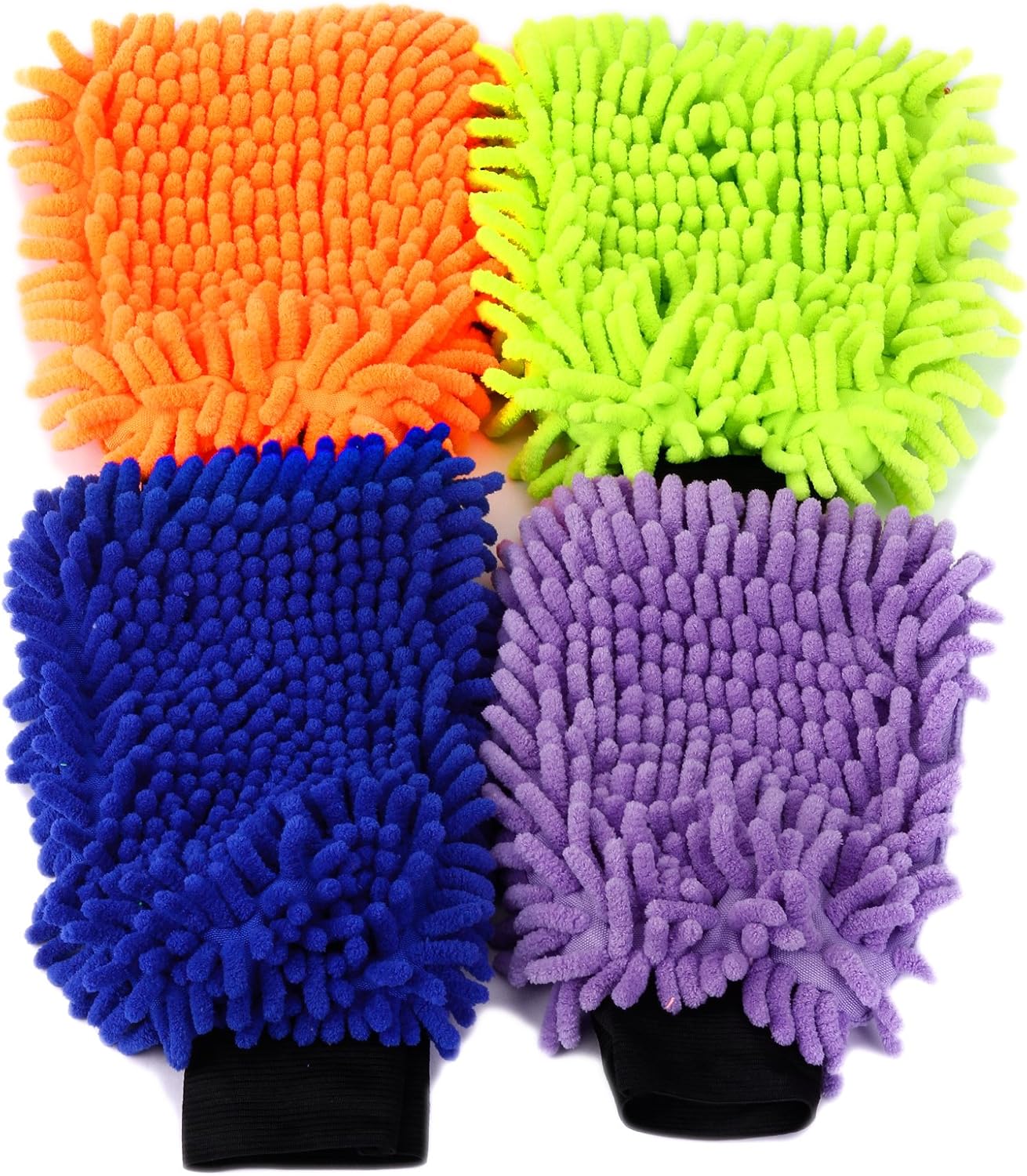 Alternative view of 4 set su geçirmez mikrofiber yıkama eldiveni, araç yıkama eldiveni, temizleme bezi, temizlik bezi, araç bakımı, parlatma eldiveni, bakım eldiveni, araba yıkama, motosiklet, 21 x 16 cm, 4 renk