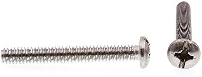 9009594 Makine Vidası, Tava Başlı, Oluklu/Yıldız Kombo, 1/4"-20 X 5 cm, Sınıf 18-8 Paslanmaz Çelik, 50'li Paket
