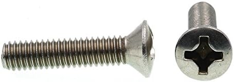 9011625 Makina Vidası, Oval Başlı Phillips, 5/16"-18 X 1-1/2", Sınıf 18-8 Paslanmaz Çelik, 25'li Paket