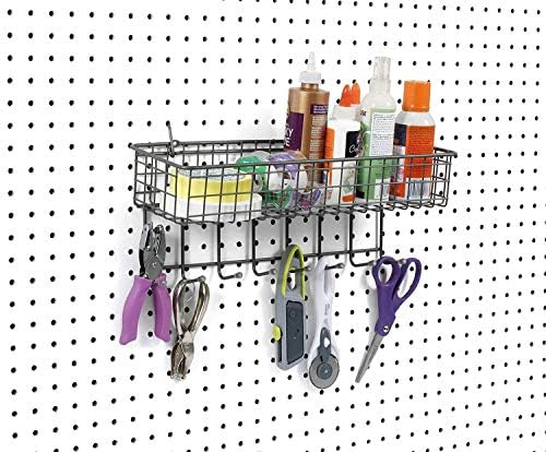 Alternative view of Diversified Pegboard & Duvara Monte Raf Sepeti ve Kanca İstasyonu, 40,64 cm U X 14,0 cm G, Endüstriyel Gri