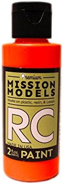 Models Otomobil Mmrc-045 Su Bazlı RC Boya 2 Oz Şişe, Floresan Yarış Turuncu