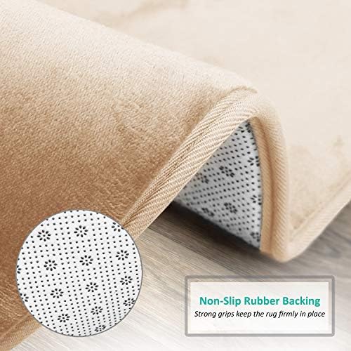 Clark Banyo Halıları, Ultra Yumuşak Kaymaz ve Emici, Kadife Hafızalı Köpük Banyo Paspası Set - 20 x 32/17 x 24/19 x 24, Krem