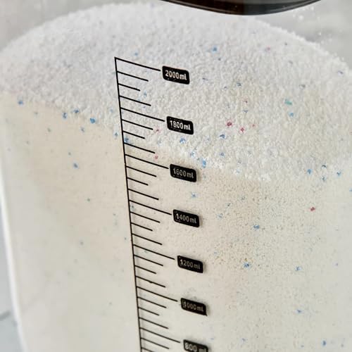 Hava Geçirmez Vakumlu Deterjan Saklama Kabı - Kendinden Ölçekli Vakum Kapaklı Deterjanlık 2100 ml
