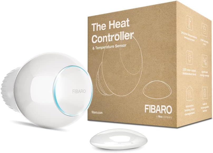 Fibaro Fgt‐001+Fgbrs‐001 Akıllı Ev Termostatik Vana Seti, Beyaz, 1 Adet