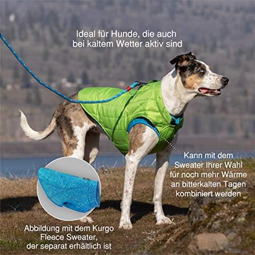 Kurgo Loft Köpek Ceketi - Ters Çevrilebilir Polar Kışlık Mont - Soğuk Hava Koruması - Koşum Takımı veya Ek Katmanlarla Giyin - Yansıtıcı Vurgular, Tasma Erişimi, Suya Dayanıklı - Koyu Menekşe/Kömür,