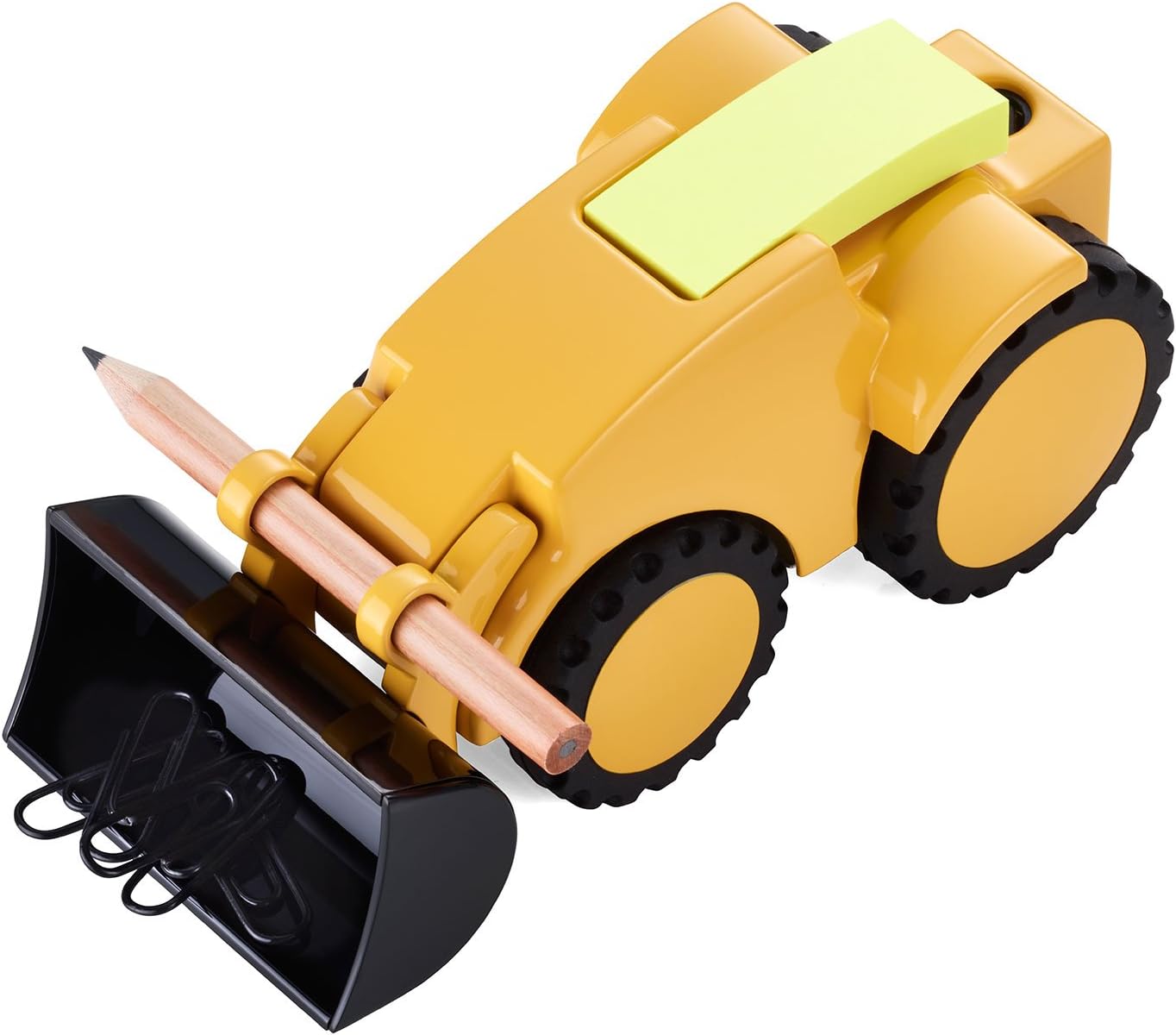 Digger – GAM40/YE – Bueroklammernhalter – Buldozer,-ayarlanabilir kürek – mektup postası – kalem tutacağı dahil 1 kalem – dökme demir-parlak – Sarı, Siyah – -orijinal