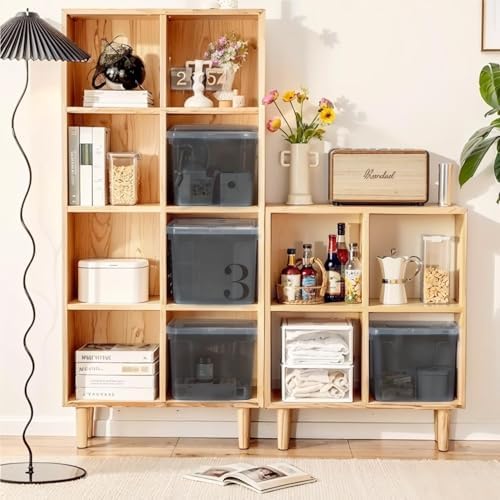 Ohyama, 6er-Set, Aufbewahrungsboxen, 30 L, mit Deckel, stapelbar, Garage, Schlafzimmer, Wohnzimmer - Useful Storage Box USB-M - Grau