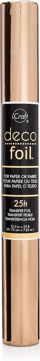 Deco Folyo Transfer Tablosu 31,8 cm x25 'Rulo, Pembe Altın, 33,02 x 5,08 x 5,08 cm