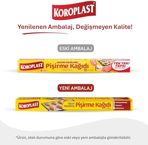 Hazır Kesilmiş Pişirme Kağıdı 16 adet 42x37 cm, Helal Sertifikalı BPA İçermez, Fırında Tavuk, Et, Tatlı, Börek Pişirmek için Yüksek Dayanıklı Hazır Fırın Pişirme Kağıdı Yapışmaz Yanmaz
