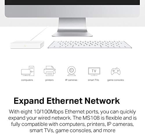 Alternative view of MS108, 8-Port 10/100Mbps Desktop Switch