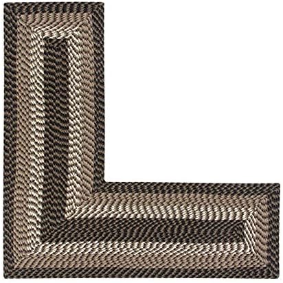 Alternative view of Trends Braid Koleksiyonu Dayanıklı ve Lekeye Dayanıklı Ters Çevrilebilir İç Mekan Yardımcı Halı%100 Polipropilen Canlı Renklerde, 60 x 172,7 cm L Şeklinde, Çikolata Çizgili
