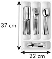 Flexispace 899410 Mutfak Gereçleri İçin Çekmece Düzenleyici, Plastik, Beyaz, 37 x 22,2 x 4,5 cm