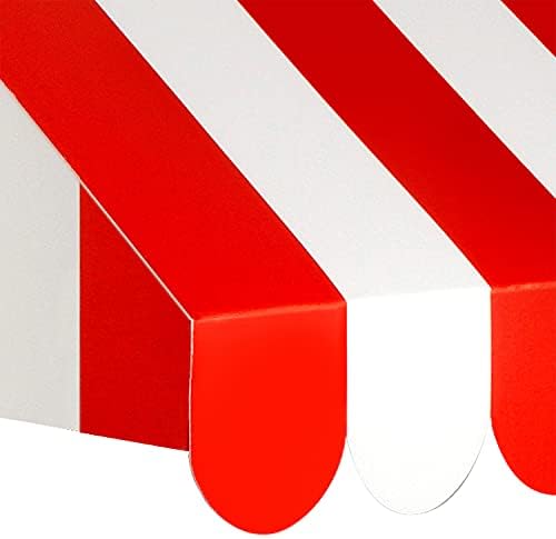 54934, 2 Adet 3 Boyutlu Tente Duvar Dekorasyonları, 62,8 cm x 22,2 cm (Kırmızı/Beyaz)