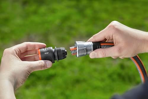 Premium su durdurucu 19 mm (3/4 inç): Aquastop, hızlı cihaz değişimi, bükülmeye karşı koruma, yüksek hortum tutma gücü, donmaya dayanıklı, ambalajlı (18254-20), siyah/gümüş, 19 mm (3/4 inç)
