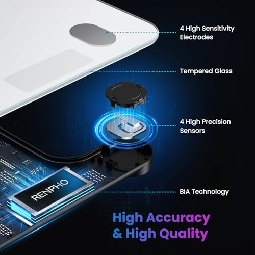 Bluetooth Vücut Yağ Ölçeği, Dijital Akıllı Banyo Ağırlık Ölçekleri, Akıllı Telefon Uygulamalı Vücut Kompozisyonu Analiz Cihazı için, Fitness için 13 Vücut Kompozisyonu Ölçümü, Beyaz